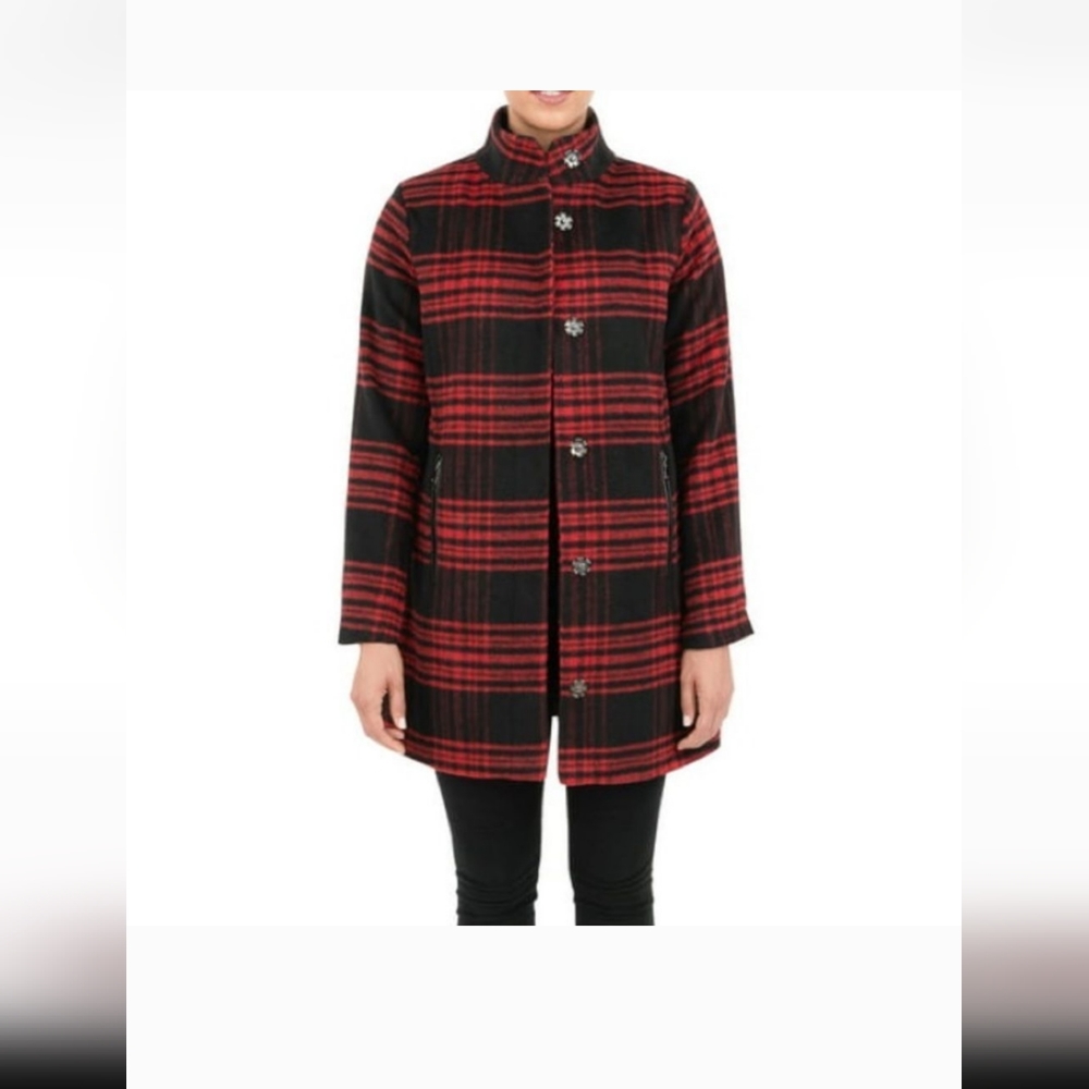 NWT CYN & LUCA PLAID COAT - Picture 2 of 4